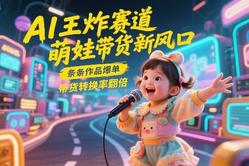AI王炸赛道，萌娃带货新风口，条条作品爆单，带货转换率翻倍，核心逻辑拆解-搞钱利器