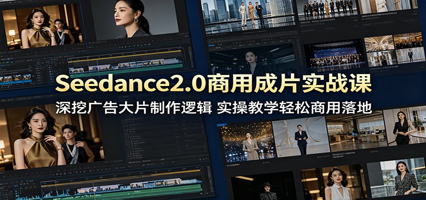 Seedance2.0商用成片实战课：深挖广告大片制作逻辑，实操教学轻松商用落地-搞钱利器