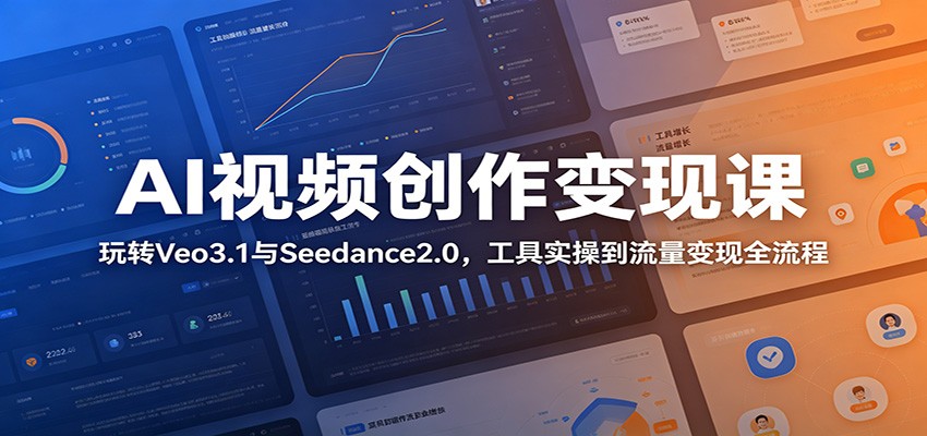 AI视频创作变现课：玩转Veo3.1与Seedance2.0，工具实操到流量变现全流程-搞钱利器
