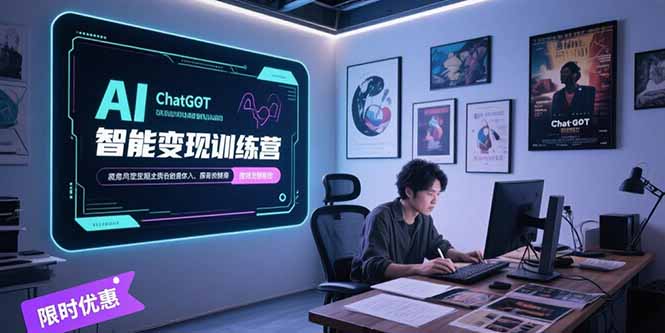 AI智能变现训练营，ChatGPT写作变现，电影解说制作，图文带货方法论-搞钱利器