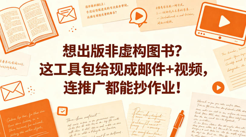 想出版非虚构图书？这工具包给现成邮件+视频，连推广都能抄作业！【原创双语字幕】-搞钱利器