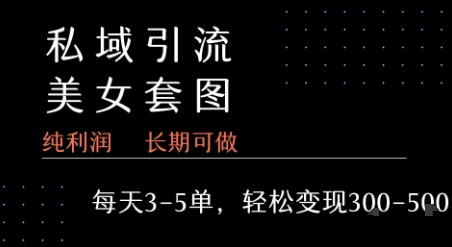 私域卖套图每天3-5单   每单利润99-2张+-搞钱利器