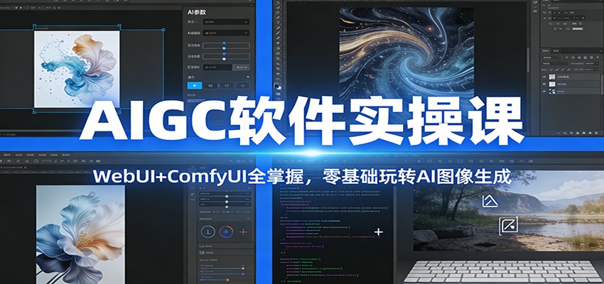 AIGC软件实操课：WebUI+ComfyUI全掌握，零基础玩转AI图像生成-搞钱利器