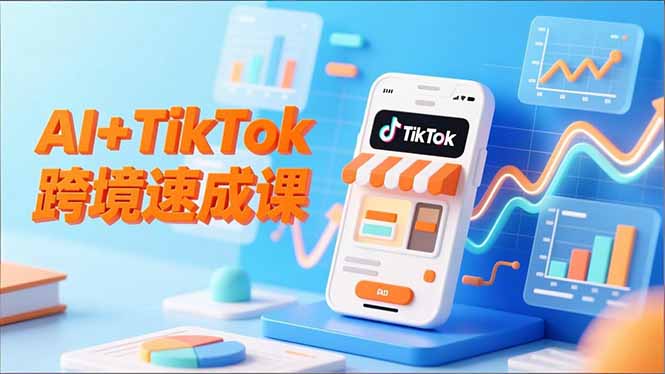 AI+TikTok跨境速成课，智能翻译、店铺定位、流程拆解，7天高效上线运营-搞钱利器