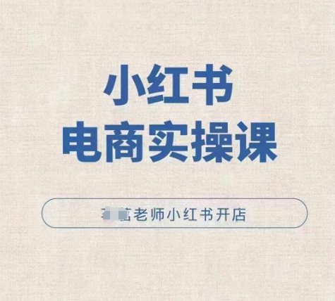 小红薯电商实操课，小红书开店实操必学课-搞钱利器