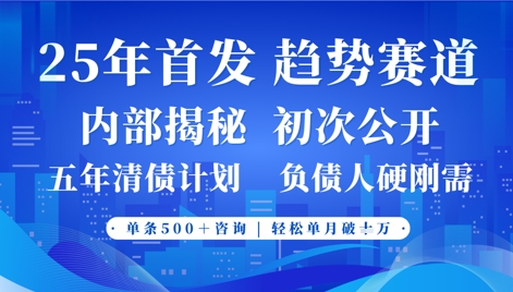 2025年首次公开，真正的事业型赛道，客咨不断，单月轻松破W-搞钱利器