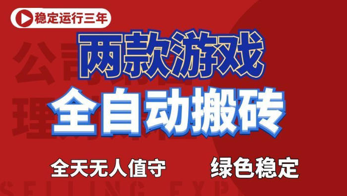 海外游戏全自动搬砖，日入1k+，全天无人值守，绿色稳定！【揭秘】-搞钱利器