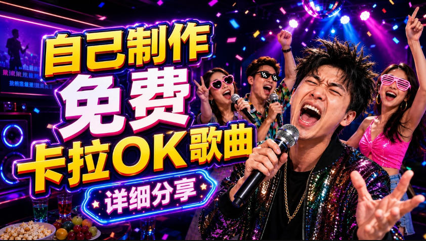 零基础AI制作免费卡拉OK视频教程，从歌曲生成、音轨分离到字幕制作、视频导出，手把手教学-搞钱利器