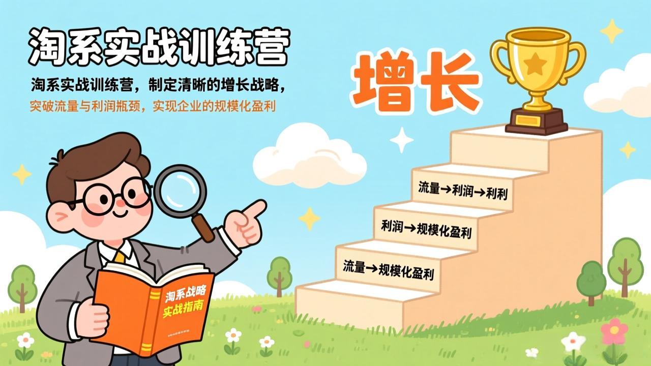淘系实战训练营，制定清晰的增长战略，突破流量与利润瓶颈，实现企业的规模化盈利-搞钱利器