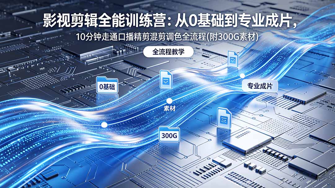 2026影视剪辑全能实战课｜0基础到专业成片，全流程教学，高清带300G素材-搞钱利器
