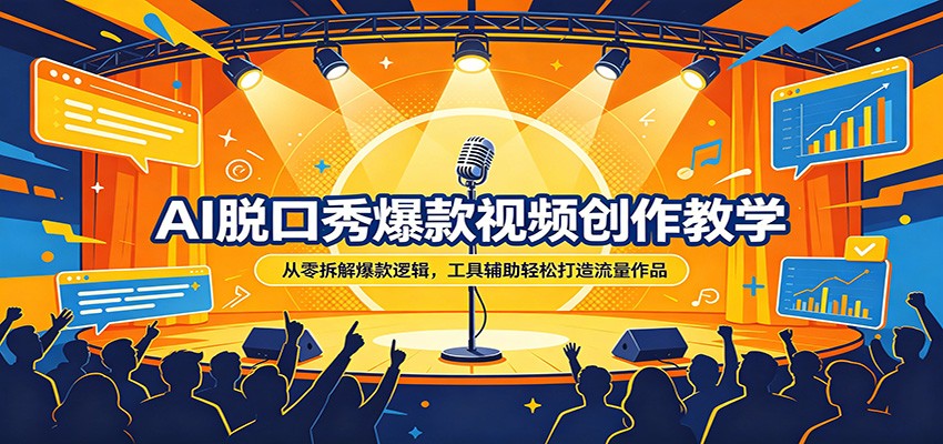 AI脱口秀爆款视频创作教学：从零拆解爆款逻辑，工具辅助轻松打造流量作品-搞钱利器