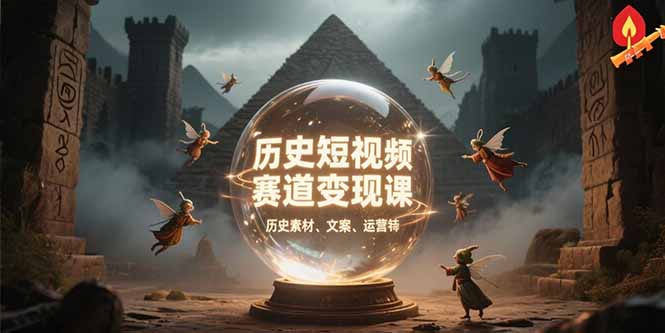 历史短视频赛道变现课，百集素材库应用，文案剪辑技巧，账号运营全案-搞钱利器