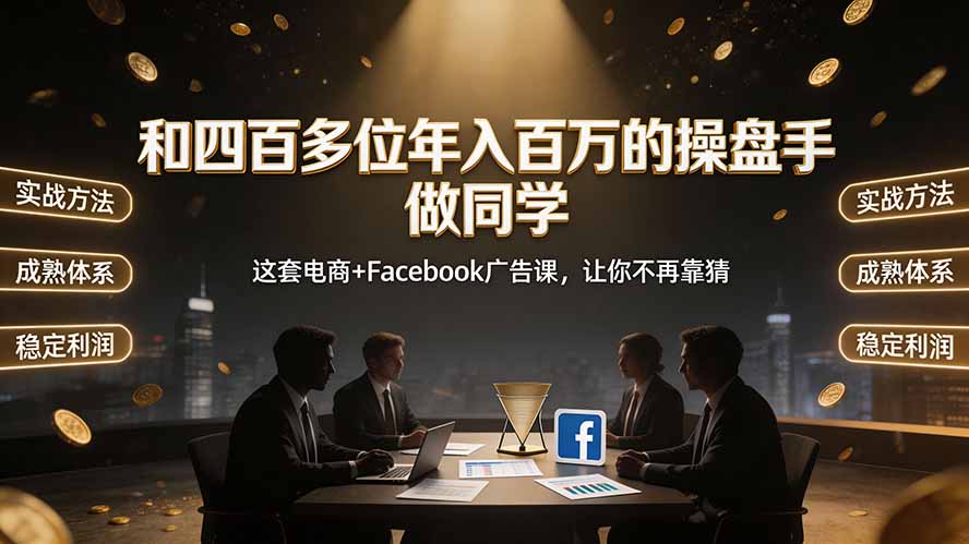 和四百多位年入百万的操盘手做同学——这套电商+Facebook广告课，让你不再靠猜【原创双语字幕】-搞钱利器