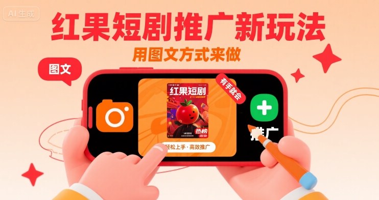 红果短剧推广新玩法，用图文方式来做，有手就会-搞钱利器