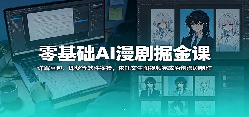 零基础AI漫剧掘金课：详解豆包、即梦等软件实操，依托文生图视频完成原创漫剧制作-搞钱利器