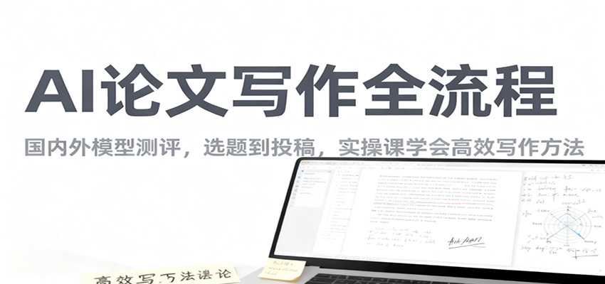 AI论文写作全流程,国内外模型测评,选题到投稿,实操课学高效写作方法-搞钱利器