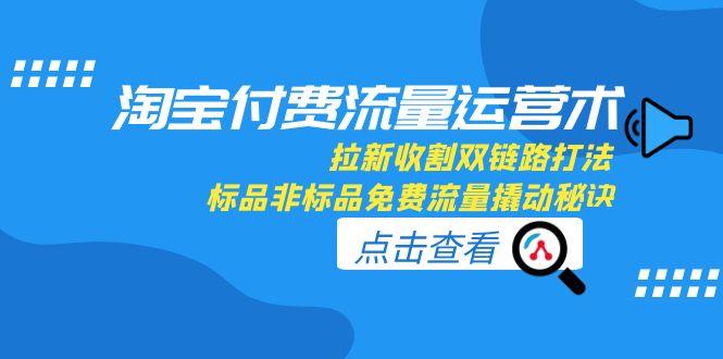 淘宝付费流量运营术，拉新收割双链路打法，标品非标品免费流量撬动秘诀-搞钱利器