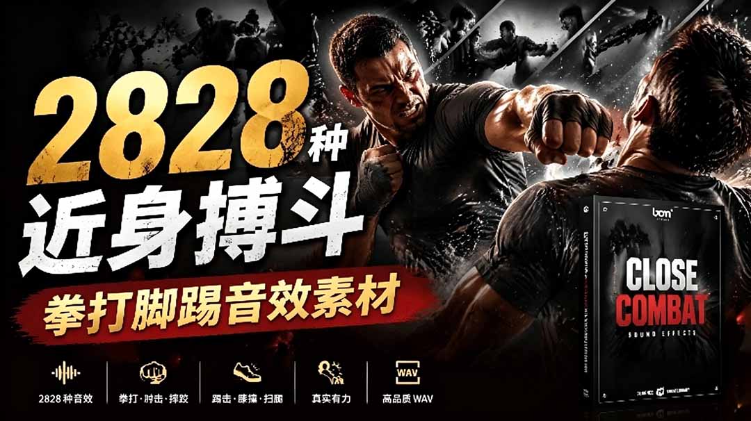 宝藏级别音效！2828种近身搏斗拳打脚踢音效素材，全部中文分类，免解压使用  Close Combat-搞钱利器