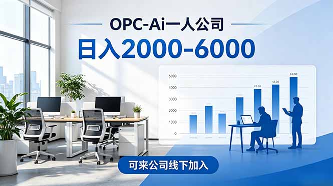 2026创业新风口—OPC一人公司模式震撼首发！日收益2000-6000+，项目绿色长久，安全稳健，合…-搞钱利器
