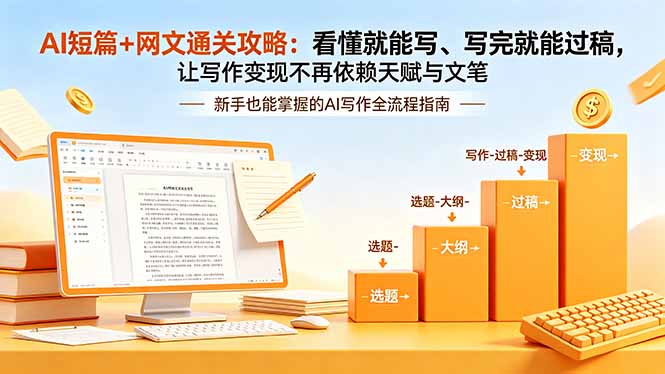 AI短篇+网文通关攻略-更新：看懂就能写、写完就能过稿，让写作变现不再依赖天赋与文笔-搞钱利器