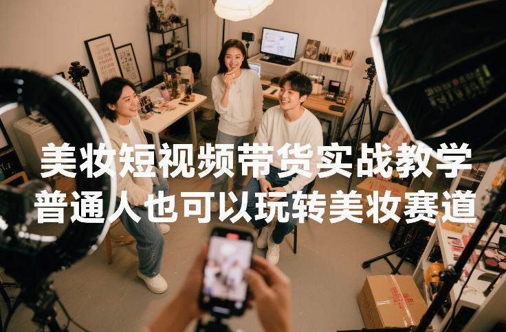 美妆短视频带货实战教学，普通人也可以玩转美妆赛道-搞钱利器