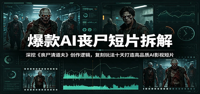 爆款AI丧尸短片拆解:深挖《丧尸清道夫》创作逻辑,复刻玩法快速打造高品质AI影视短片-搞钱利器