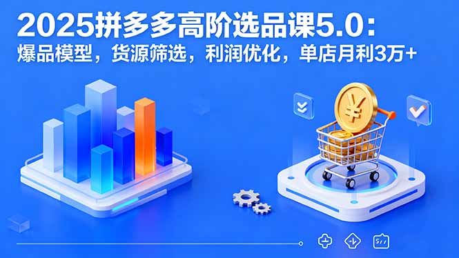 2025拼多多高阶选品课5.0：爆品模型，货源筛选，利润优化，单店月利3万+-搞钱利器