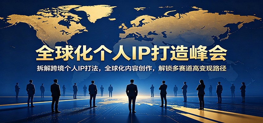 全球化个人IP打造峰会：拆解跨境个人IP打法，全球化内容创作，解锁多赛道高变现路径-搞钱利器