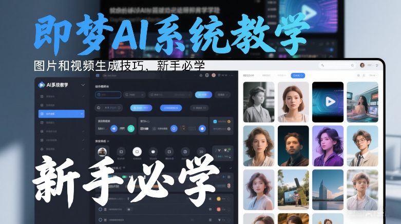 即梦AI系统教学，图片和视频生成技巧，新手必学-搞钱利器