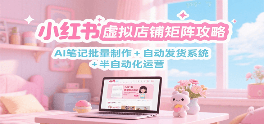 小红书虚拟店铺矩阵攻略：AI笔记批量制作 + 自动发货系统 + 半自动化运营-搞钱利器