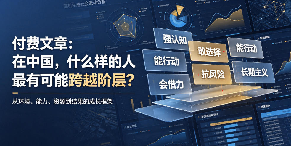付费文章：在中国，什么样的人最有可能跨越阶层？-搞钱利器