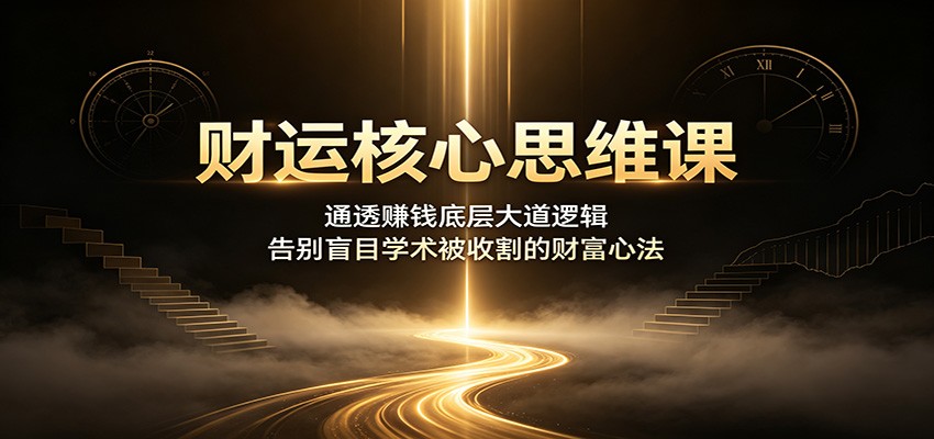 财运核心思维课：通透赚钱底层大道逻辑，告别盲目学术被收割的财富心法-搞钱利器