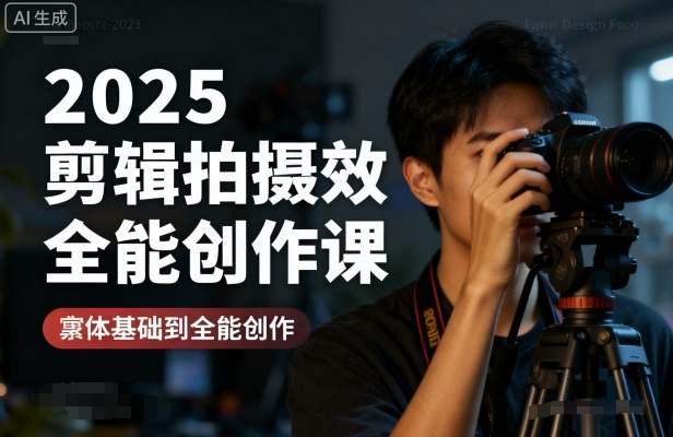 2025剪辑拍摄特效全能创作课，零基础到全能创作-搞钱利器