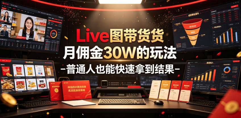 Live图带货月佣金30W的玩法-普通人也能快速拿到结果-搞钱利器