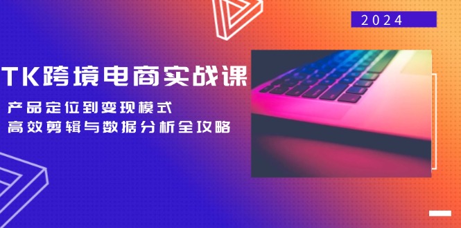 TK跨境电商实战课：产品定位到变现模式，高效剪辑与数据分析全攻略-搞钱利器