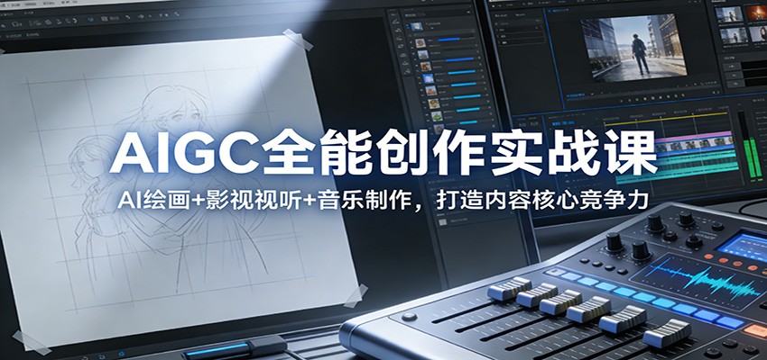 AIGC全能创作实战课：AI绘画+影视视听+音乐制作，打造内容核心竞争力-搞钱利器