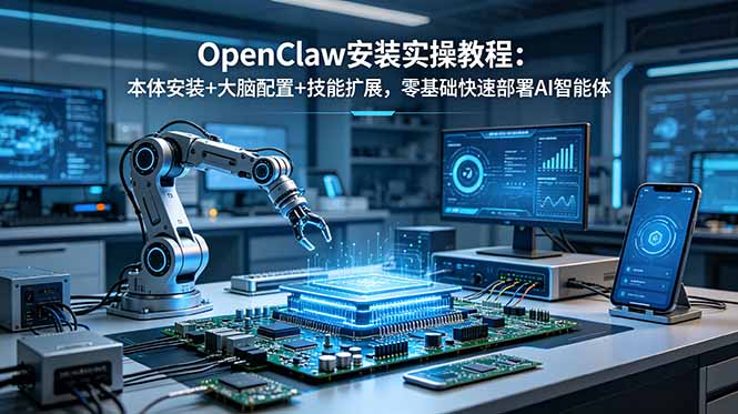 OpenClaw安装实操教程：本体安装+大脑配置+技能扩展，零基础快速部署AI智能体-搞钱利器