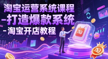 淘宝运营系统课程-打造爆款系统-淘宝开店教程-搞钱利器