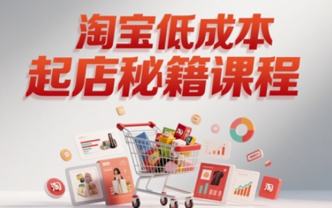 淘宝低成本起店系统课，助你快速起店，实现弯道超车-搞钱利器