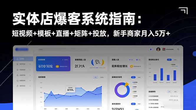实体店爆客系统指南：短视频+模板+直播+矩阵+投放，新手商家月入5万+-搞钱利器