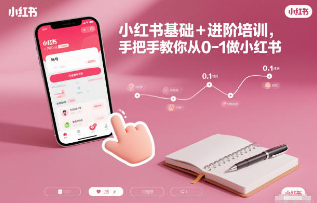 小红书基础+进阶培训,手把手教你从0-1做小红书-搞钱利器