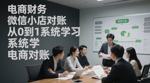 电商财务微信小店对账，从0到1系统学习电商对账-搞钱利器