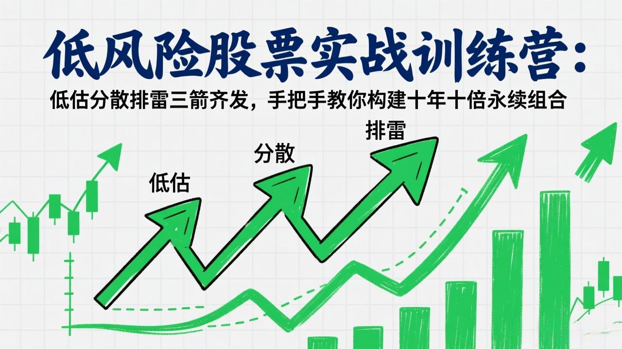 低风险股票实战训练营：低估分散排雷三箭齐发，手把手教你构建十年十倍永续组合-搞钱利器