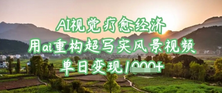 AI视觉疗愈经济：用ai重构超写实风景视频，单日变现多张-搞钱利器