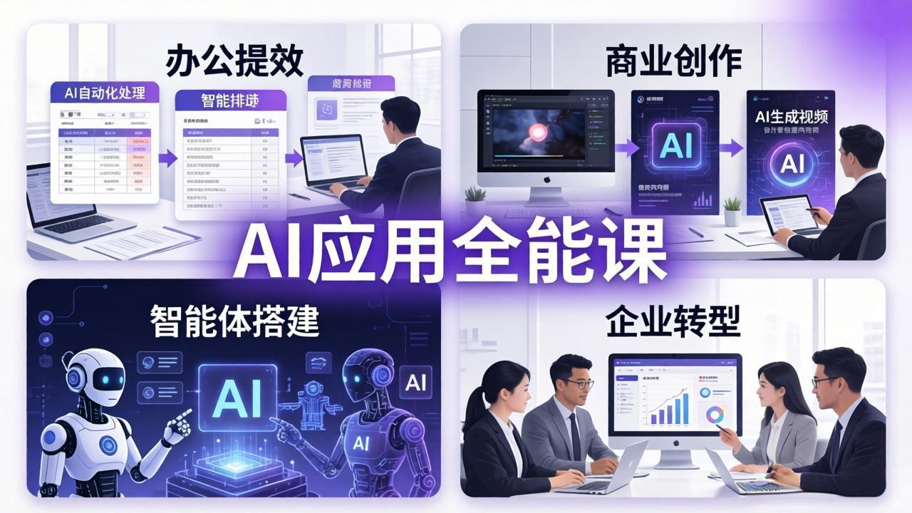 AIGC 应用师全能课-更新：办公提效、商业创作、智能体搭建、企业转型，一站式学会AI应用-搞钱利器
