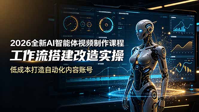2026全新AI Codex智能体视频制作课程，工作流搭建改造实操，低成本打造自动化内容账号-搞钱利器