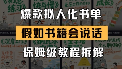 最新爆款拟人化书单玩法，假如书籍会说话，保姆级教程-搞钱利器