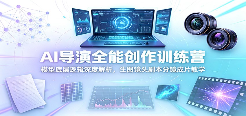 AI导演全能创作训练营：模型底层逻辑深度解析，生图镜头剧本分镜成片教学-搞钱利器