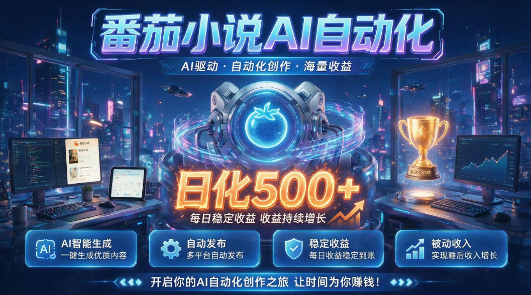 小白可做番茄AI，居家轻创业，每日稳赚500➕，普通人低门槛轻松线上增收【揭秘】-搞钱利器