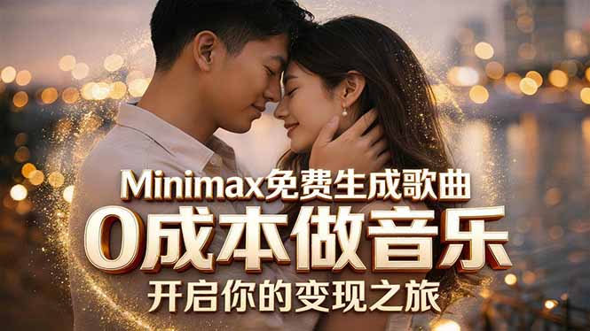 Minimax免费生成歌曲实测！0成本做音乐，说唱流行Lofi一键生成-搞钱利器
